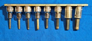 Snap-On 8 pc 3/8" Drive SAE Standard Hex Bit Socket Set 1/8" - 3/8" 208EFAY - Foto 1 di 9