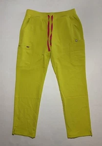 FIGS Pantaloni Donna Yola Yoga Skinny Scrub Tg M NUOVI Giallo Neon Ospedale Infermiera - Foto 1 di 8
