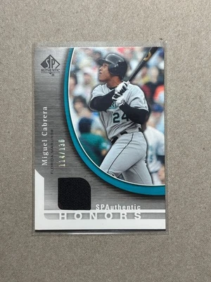 Colección SP 2005 Auténticos Honores Materiales/130 Miguel Cabrera #SH-CA Foto 1 de 2
