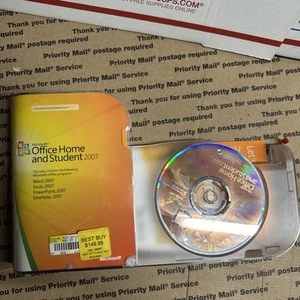 Microsoft MS Office Home and Student 2007 Word Excel PowerPoint OneNote w/ Key - Picture 1 of 7