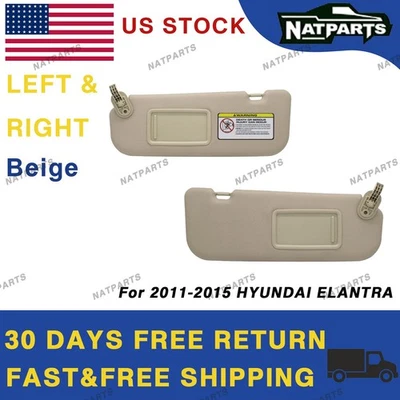 Par de parasol beige con luz para Hyundai Elantra 852103X000TX 2011-2015 Foto 1 de 4