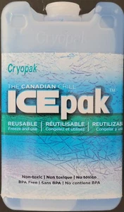Frozen Gel Reusable Freeze Ice Packs Cryopak BPA-Free 8 oz, 3”Wx5”Hx1.3”D - Picture 1 of 2
