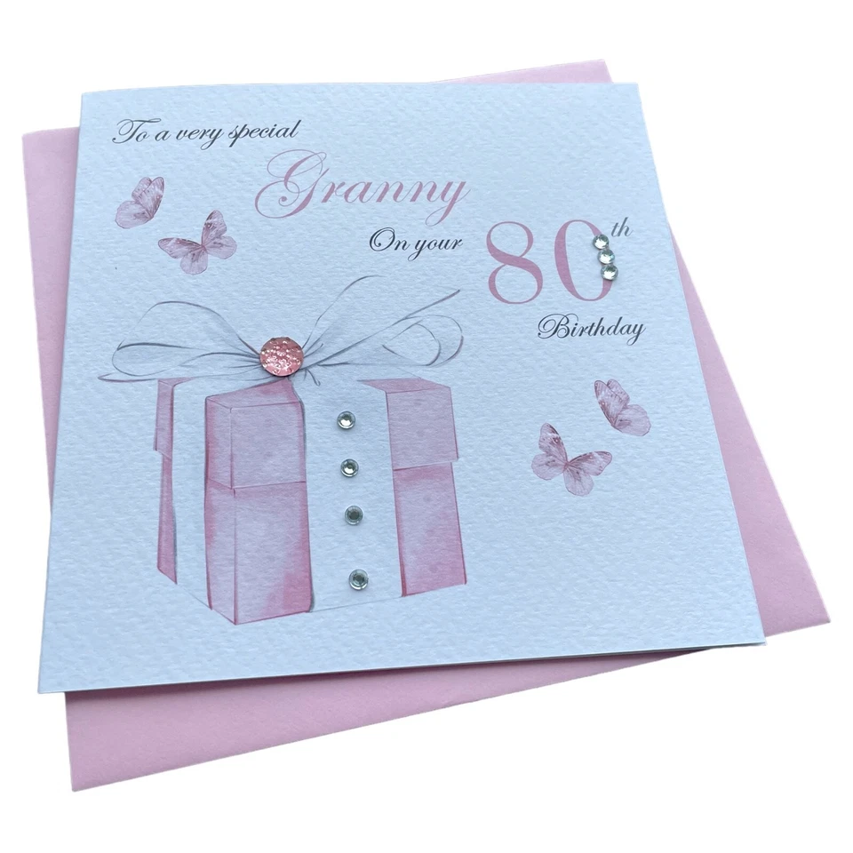SARAH BARNHAM HANDMADE CARDS Handmade Personalised 80th Birthday Card Gran Auntie Mother Granny Nan Mum etc