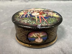 Ardleigh Elliott & Sons Porcelain Trinket Music Box 1992 Swan Lake Ballet 100th - Picture 1 of 10