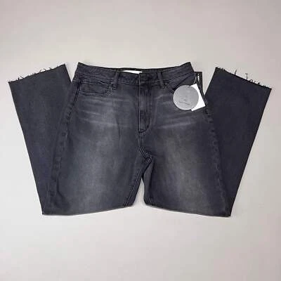 Pantalones de mezclilla recortados con dobladillo crudo Kate Eleele para mujer talla 27 negros 4810TQ Foto 1 de 4