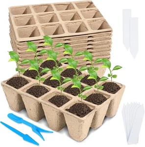 10 Packs Seedling Starter Trays, 120 Cells Biodegradable Seed Starter Plant P... - Picture 1 of 7