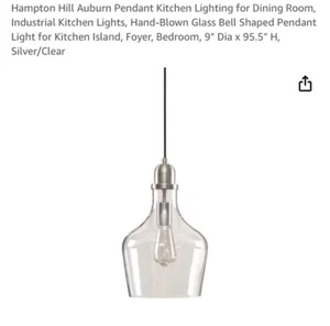Pendent Kitchen Light For Dining Room Hand-blown Glass Bell Shape Pendent Light - Picture 1 of 4