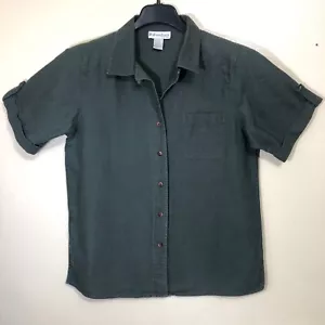 Dress Barn Womens Linen Shirt Tab Sleeve Plus Size 14W 16W Business Casual Work - Picture 1 of 12