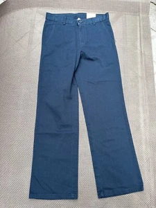 NWT ARIZONA Boys School Uniform Flat Front Pants NAVY BLUE cotton blend 14 REG - Picture 1 of 5