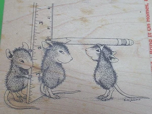 Sello de goma usado 57 House Mouse 1997 Stampa Rosa Regla y lápiz Cumpleaños Escuela - Imagen 1 de 3