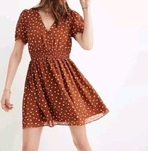 Mini Vestido Madewell Cintura Calada Punto Tinta Botón Delantero Cuello en V Talla XS - Imagen 1 de 10