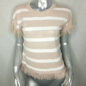 Vince Camuto Oasis Bloom Shirt Short Sleeve Frayed Hem Size XXS - Picture 1 of 7