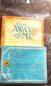 Come Away With Me Graphic 45 Journaling & Ephemera Cards 4x6 3x4 2014 RETIRED - Picture 1 of 2