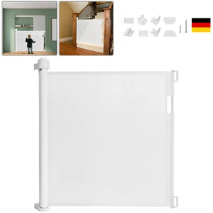 Treppenschutzgitter Ausziehbar Rollo 0-150cmTürschutzgitter Baby Haustier +Weiß - Bild 1 von 12