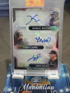 Gorra Bowman Sterling Triple Auto 2022/25 Kahlil Watson Yiddi Jose Salas KP423 - Imagen 1 de 3