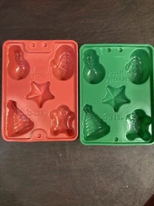 Juego de 2 moldes vintage 1997 JELL-O jigglers vacaciones de Navidad Santa - Imagen 1 de 3