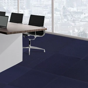 15pcs 24" X 24" Peel And Stick Polyester Carpet Tiles W/ IXPE Mute Pad Dark Blue - Picture 1 of 17
