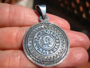 Calendario Maya in argento 925 Taxco messico A8367 - Foto 1 di 7