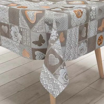 KEVKUS Wachstuch Tischdecke B3000-01 Herzen Schmetterling Blumen eckig rund oval - Bild 1 von 4