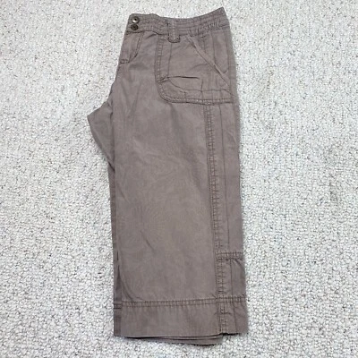 Aeropostale Juniors Pants sz 3/4 Brown Paisley Straight Crop Lightweight Casual  - Image 1 of 4