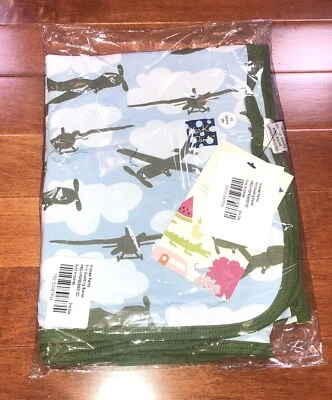 Kickee Pants Bamboo Boy Pond Airplanes Swaddling Blanket Swaddle New - Image 1 of 4
