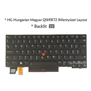 Tastiera portatile ungherese per Lenovo Thinkpad X13 Gen 1, 20T2 20T3 20UF, retroilluminata - Foto 1 di 4