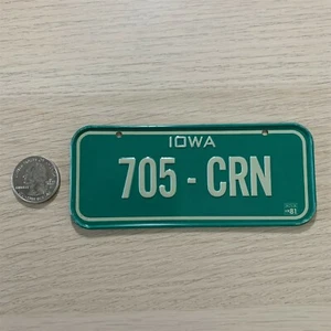 1981 Iowa 705-CRN Mini Bicycle Cereal Premium License Plate LP301 - Picture 1 of 2