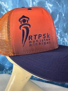 Run The Pier RTP 5K Hat Cap Snapback Ombre Purple Orange Lighthouse Manistee Mi - Picture 1 of 6