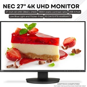 NEC MultiSync EA271U 27'' 4K UHD IPS LCD Monitor USB-HUB HDMI, Display, USB-C - Picture 1 of 9