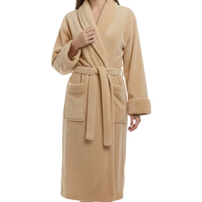 Roupão de banho de algodão luxuoso para adultos – 400 GSM macio, absorvente, design unissex - Imagem 1 de 4