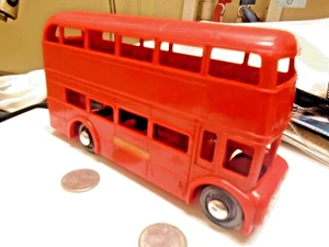 1970's -Hard Plastic Friction Motor- LONDON TRANSPORT-Double Decker toy bus - Picture 1 of 5