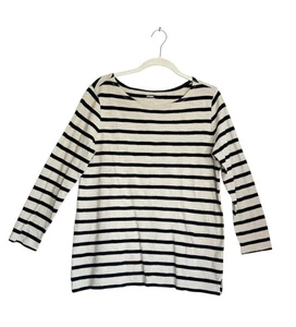 Old Navy Women's 3/4 Sleeve Stripe Top in Black/Gray - Sz M - Picture 1 of 5
