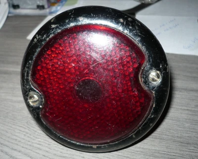 CLASSIC 'PORK PIE' REAR LIGHT, BLACK CASE & RED LENS - LAND ROVER ? MILITARY ? - Image 1 of 4