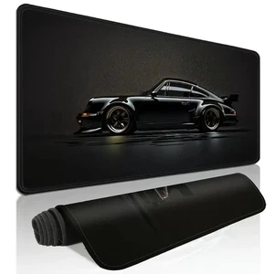 Sportwagen Porsche Mauspad XXL Schwarz 80x30cm Rutschfest Schreibtisch Zubehör - - Afbeelding 1 van 7