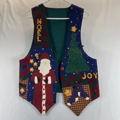 Chaleco Vintage Multicolor Papá Noel Alegría Navidad Temática Belled Unisex Talla M Foto 1 de 4