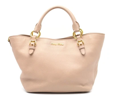 Bolsa de mão MIUMIU couro bege autêntica - Imagem 1 de 4