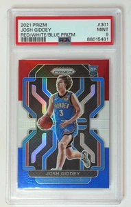 2021-22 PANINI PRIZM RED WHITE BLUE #301 Josh Giddey MINT 9 PSA - Picture 1 of 3