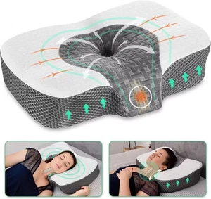 Elviros Cervical Memory Foam Neck Pillow for Side Sleeping Orthopaedic Ergonomic - Picture 1 of 5