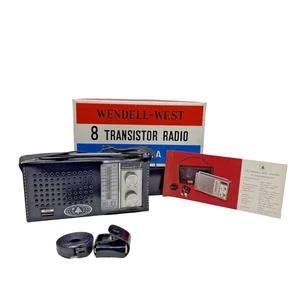 NOS Wendell West Hi-Fi Deluxe 8 Transistor Radio CR-7A AM New in Box, NIB - Picture 1 of 17