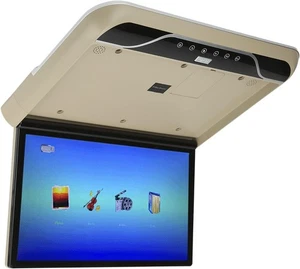 19in LCD 1080P Car Overhead Flip Down Monitor IR FM USB 12V/24V (Beige) - Picture 1 of 8