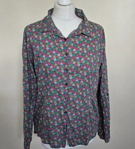 Seasalt Cornwall Larissa Women's Shirt Size 12 Pink Green Grey And Turquoise - Picture 1 of 7