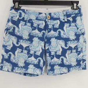 Lilly Pulitzer The Jayne Stretch Short 7" Inseam Joy Ride Blue Elephant Size 00 - Picture 1 of 6