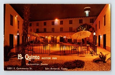 Postcard Texas San Antonio TX La Quinta Motor Inn Night 1960s Unposted Chrome - Image 1 of 2