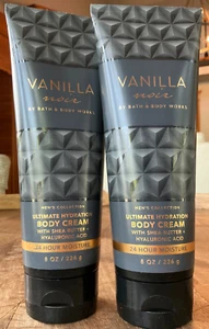 2 (TWO) VANILLA NOIR 8oz Shea CREAM Men’s Collection Bath and & Body Works - Picture 1 of 2