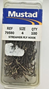 100 Pcs. Mustad 79580 Size 4 Viking 4XL Streamer Fly tying Hooks Materials - Picture 1 of 1