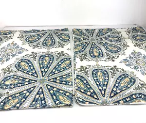 Par de 2 fundas de almohada de algodón medallón azul talla king Lauren Home - Imagen 1 de 12