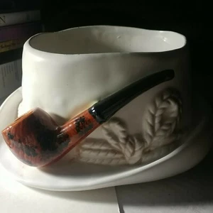 1963 LEFTON #1221 Ceramic Planter/desk caddy-Tyrolean Mountain Hat w/Briar Pipe - Picture 1 of 8