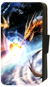 Dragon Galaxy Gothic Mythical iPhone/Pixel/Galaxy Printed Flip/Wallet Case (O - Picture 1 of 9