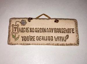 Vintage Handcrafted Hanging Slate Plaque Artist Signed - Picture 1 of 5