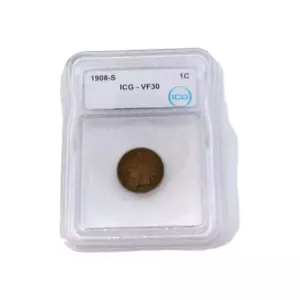 1908-S Indian Head Cent ICG-VF30 - Picture 1 of 4